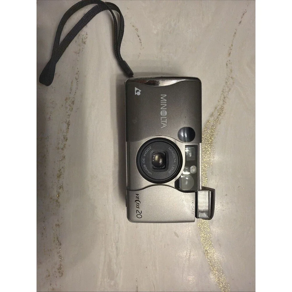 Vtg Minolta Vectis 20 Film Camera 35mm Point & Shoot Tested Powers Up Estate